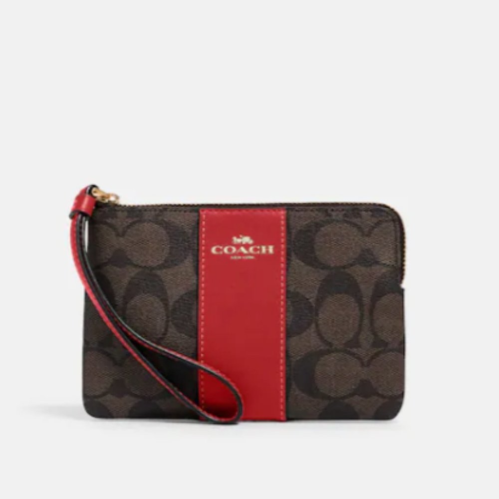 Corner Zip Wristlet In Signature Canvas (Brand new - Unopened